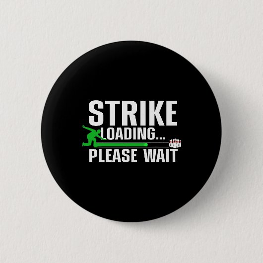 Funny Bowling Design for Men Kinder Bowling Lo Ronde Button 5,7 Cm (Voorkant)