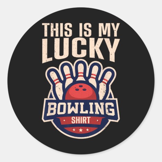 Funny Bowling Design for Men Kinder Bowling Lo Ronde Sticker (Voorkant)