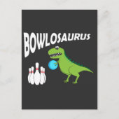 Funny Bowling Dino - Dinosaur Bowler Gift Idea Briefkaart (Voorkant)
