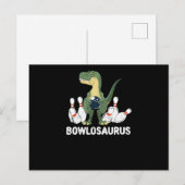 Funny Bowling Dinosaur Bowler Dino Bowl T-Rex Briefkaart (Voorkant / Achterkant)