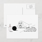 Funny Bowling Dog Briefkaart (Voorkant / Achterkant)