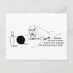 Funny Bowling Dog Briefkaart