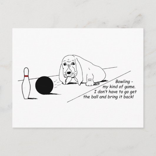 Funny Bowling Dog Briefkaart (Voorkant)