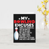 Funny Bowling Excuses voor Bowler Kaart (Gele Bloem)