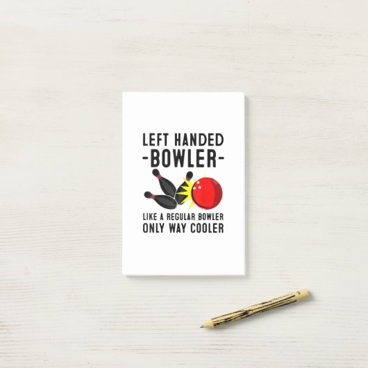 Funny Bowling Gift for Men Cool left Handed Post-it® Notes (Op bureau)