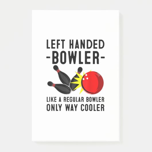 Funny Bowling Gift for Men Cool left Handed Post-it® Notes (Voorkant)