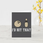 Funny Bowling Gift Id Hit That Quote Men Women  Kaart (Gele Bloem)