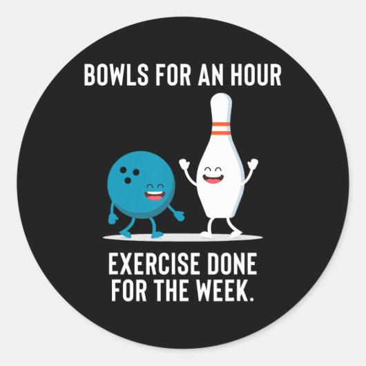 Funny Bowling Gift voor mannen en lui Ronde Sticker (Voorkant)