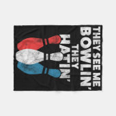 Funny Bowling Gift voor mannen en papa Fleece Deken (Voorkant (Horizontaal))