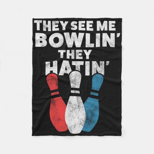 Funny Bowling Gift voor mannen en papa Fleece Deken (Voorkant)