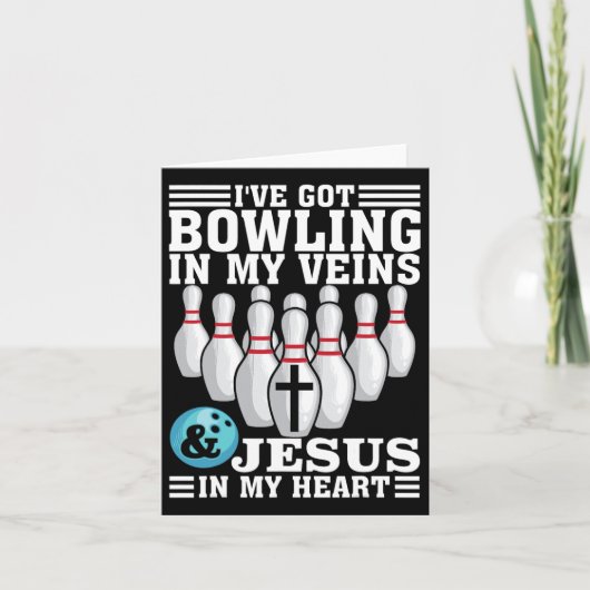 Funny Bowling Gift voor mannen, juffrouw Bowler en Kaart (Voorkant)
