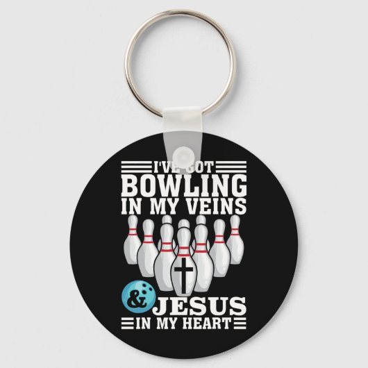 Funny Bowling Gift voor mannen, juffrouw Bowler en Sleutelhanger (Voorkant)