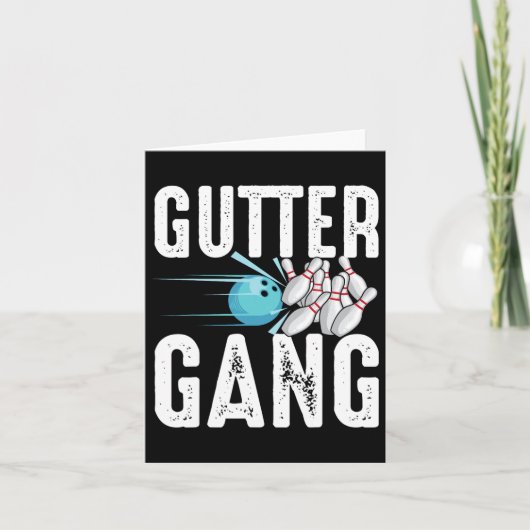 Funny Bowling Gift voor mannen Koel Gutter Gang Kaart (Voorkant)