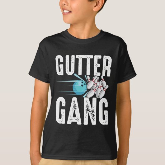 Funny Bowling Gift voor mannen Koel Gutter Gang T-shirt (Voorkant)