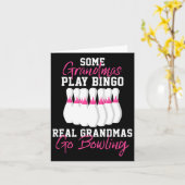 Funny Bowling Gift voor oma Kaart (Gele Bloem)