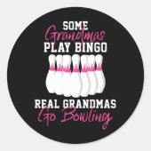 Funny Bowling Gift voor oma Ronde Sticker (Voorkant)