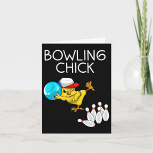 Funny Bowling Gift Women Cute Bowling Chick Sports Kaart