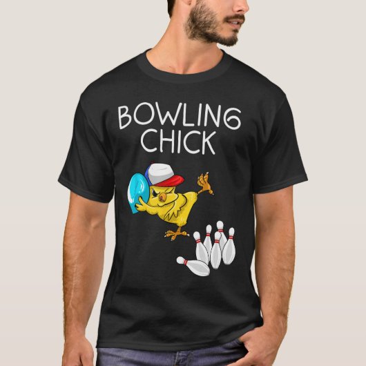 Funny Bowling Gift Women Cute Bowling Chick Sports T-shirt (Voorkant)