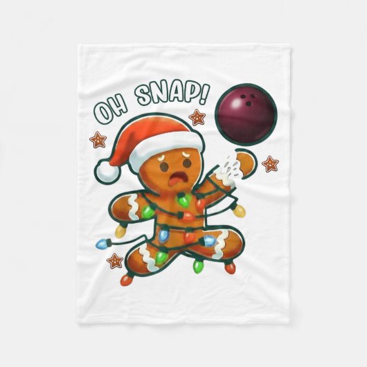 Funny Bowling Gingerbread Cookie Lights Oh Snap Gi Fleece Deken (Voorkant)