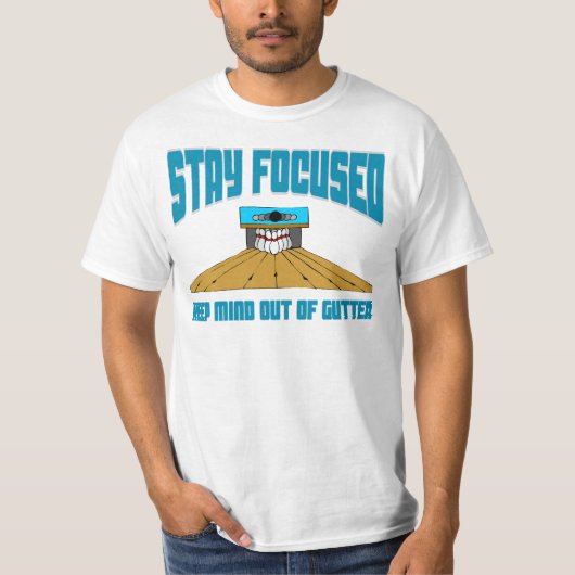 Funny Bowling houdt de geest uit de mond T-shirt (Voorkant)