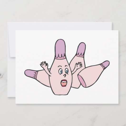 Funny Bowling Invitation Party Kaart (Voorkant)