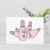 Funny Bowling Invitation Party Kaart (Staand voorkant)