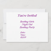 Funny Bowling Invitation Party Kaart (Achterkant)