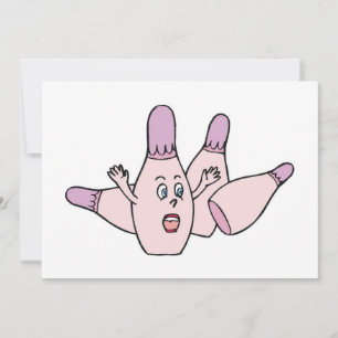 Funny Bowling Invitation Party Kaart