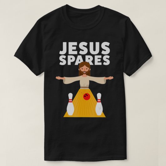 Funny Bowling Jesus Spares T T-shirt (Design voorkant)