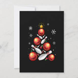 Funny Bowling-kerstboom met kerstmis Kaart