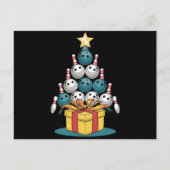 Funny Bowling-kerstboomverlichting met kerstcadeau Feestdagenkaart (Voorkant)