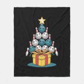 Funny Bowling-kerstboomverlichting met kerstcadeau Fleece Deken (Voorkant)