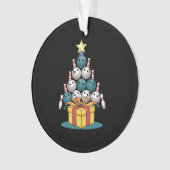 Funny Bowling-kerstboomverlichting met kerstcadeau Ornament (voorkant)