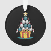 Funny Bowling-kerstboomverlichting met kerstcadeau Ornament (voorkant)