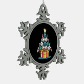 Funny Bowling-kerstboomverlichting met kerstcadeau Tin Sneeuwvlok Ornament (Links)