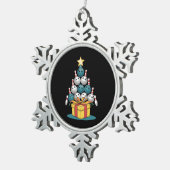 Funny Bowling-kerstboomverlichting met kerstcadeau Tin Sneeuwvlok Ornament (Rechts)