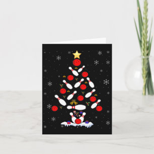 Funny Bowling-kerstboomverlichting voor mannen W Kaart