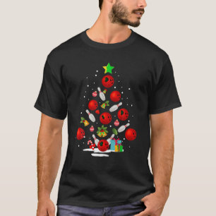 Funny Bowling-kerstboomverlichting zorgt voor kers T-shirt