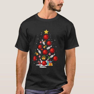 Funny Bowling-kerstboomverlichting zorgt voor kers T-shirt
