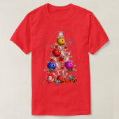 Funny Bowling Lovers kerstboom T T-shirt (Design voorkant)