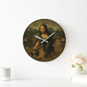 Funny Bowling Mona Lisa Bowler Gift Grote Klok (Huis)