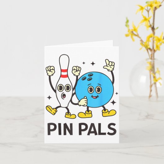 Funny Bowling N Pals Bowl Bowler Bowling Lover Kaart (Gele Bloem)
