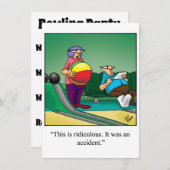 Funny Bowling Party Uitnodiging (Voorkant / Achterkant)