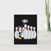 Funny Bowling Pin Cute Penguin voor Bowling Lover Kaart (Voorkant)