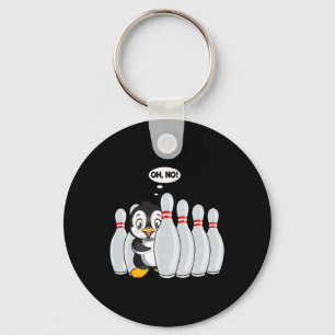 Funny Bowling Pin Cute Penguin voor Bowling Lover Sleutelhanger