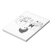 Funny bowling pin karakters notitieblok (Linkerzijde)