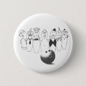 Funny bowling pin karakters ronde button 5,7 cm (Voorkant)