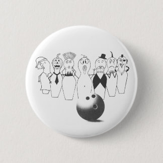 Funny bowling pin karakters ronde button 5,7 cm