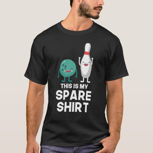 Funny Bowling Player Pin Ball Dit is mijn Spare T-shirt (Voorkant)