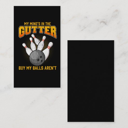Funny Bowling Player Quote Bowler Ball Pin Visitekaartje (Voorkant / Achterkant)